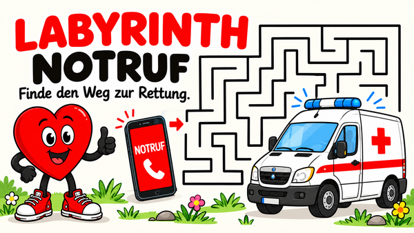 Notruf-Labyrinth mit Onny, Handy und Rettungsauto – finde den Weg zur Rettung
